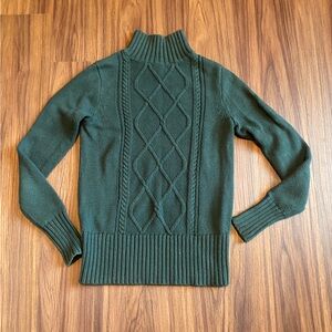 Green mockneck sweater